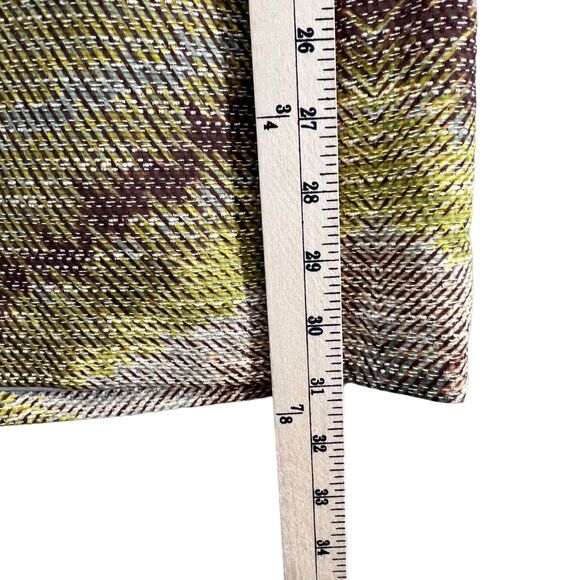 Revolve Tracy Reese Shift Dress XS Tan Zig Zag Rafia Cross Back Boho Retro NEW - Picture 10 of 16